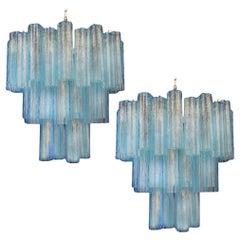 Retro Pair of Murano Glass Chandeliers