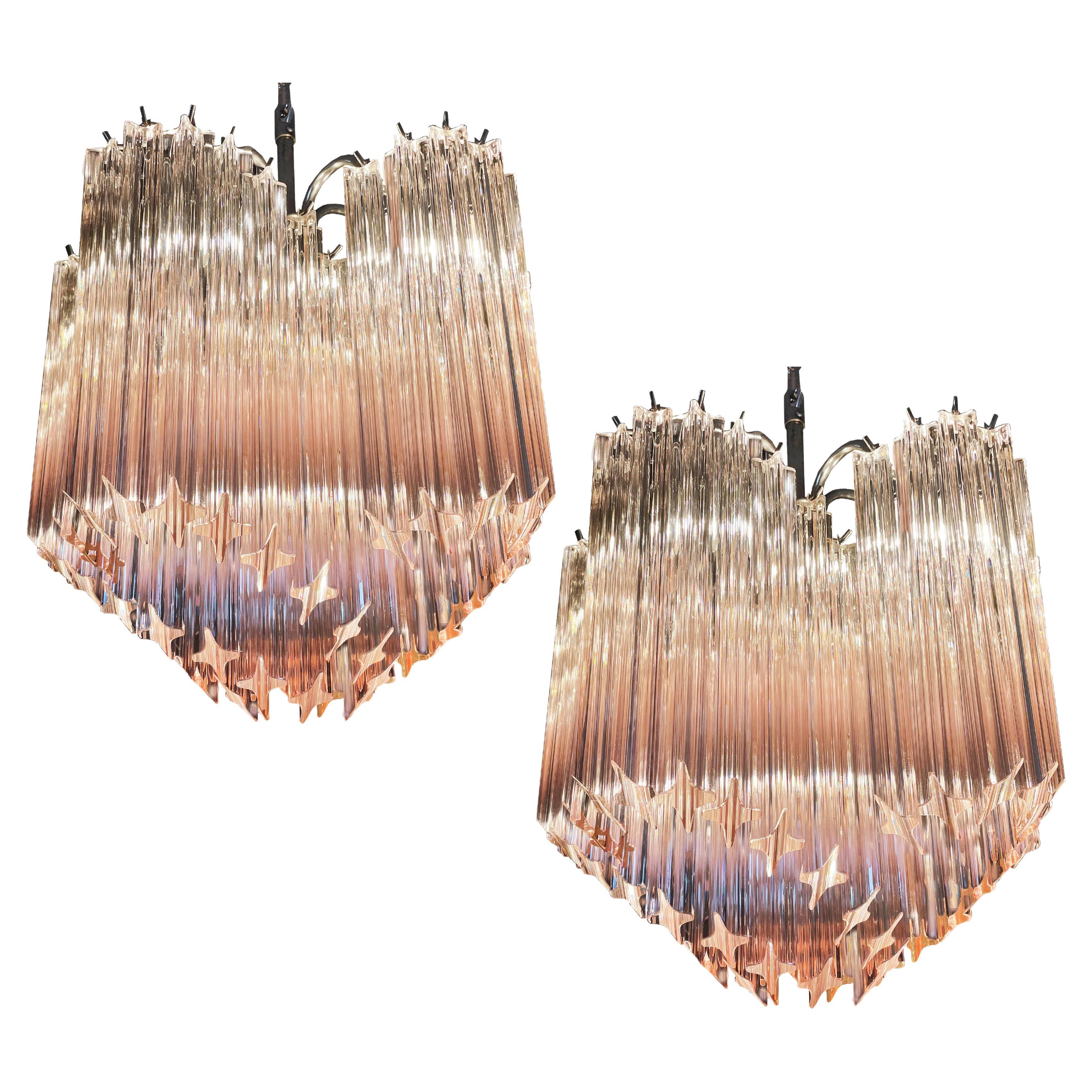 Pair Murano Glass Chandeliers For Sale