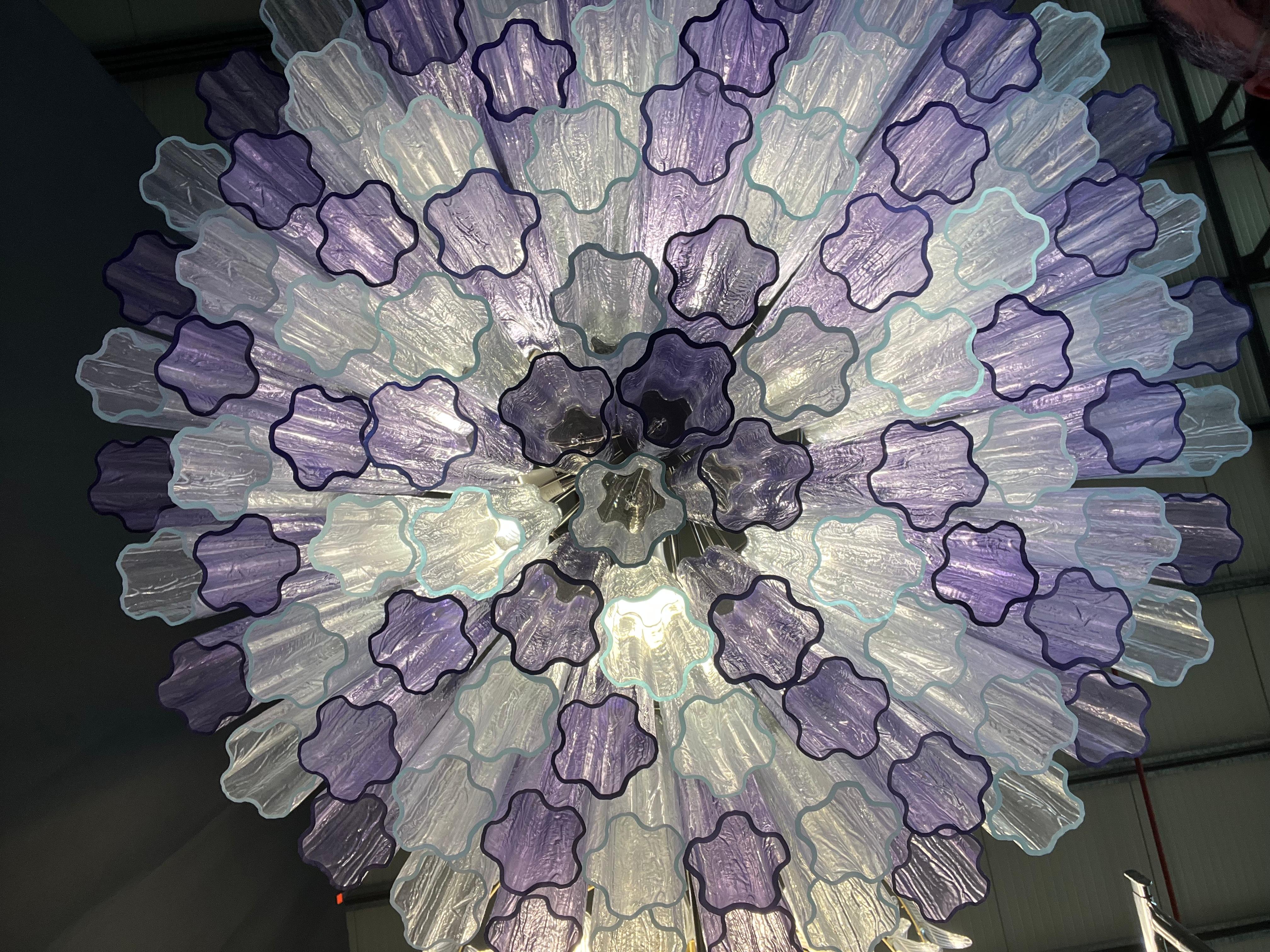 Pair Murano Glass Chandeliers, Tronchi Glasses by Valentina Planta im Angebot 4