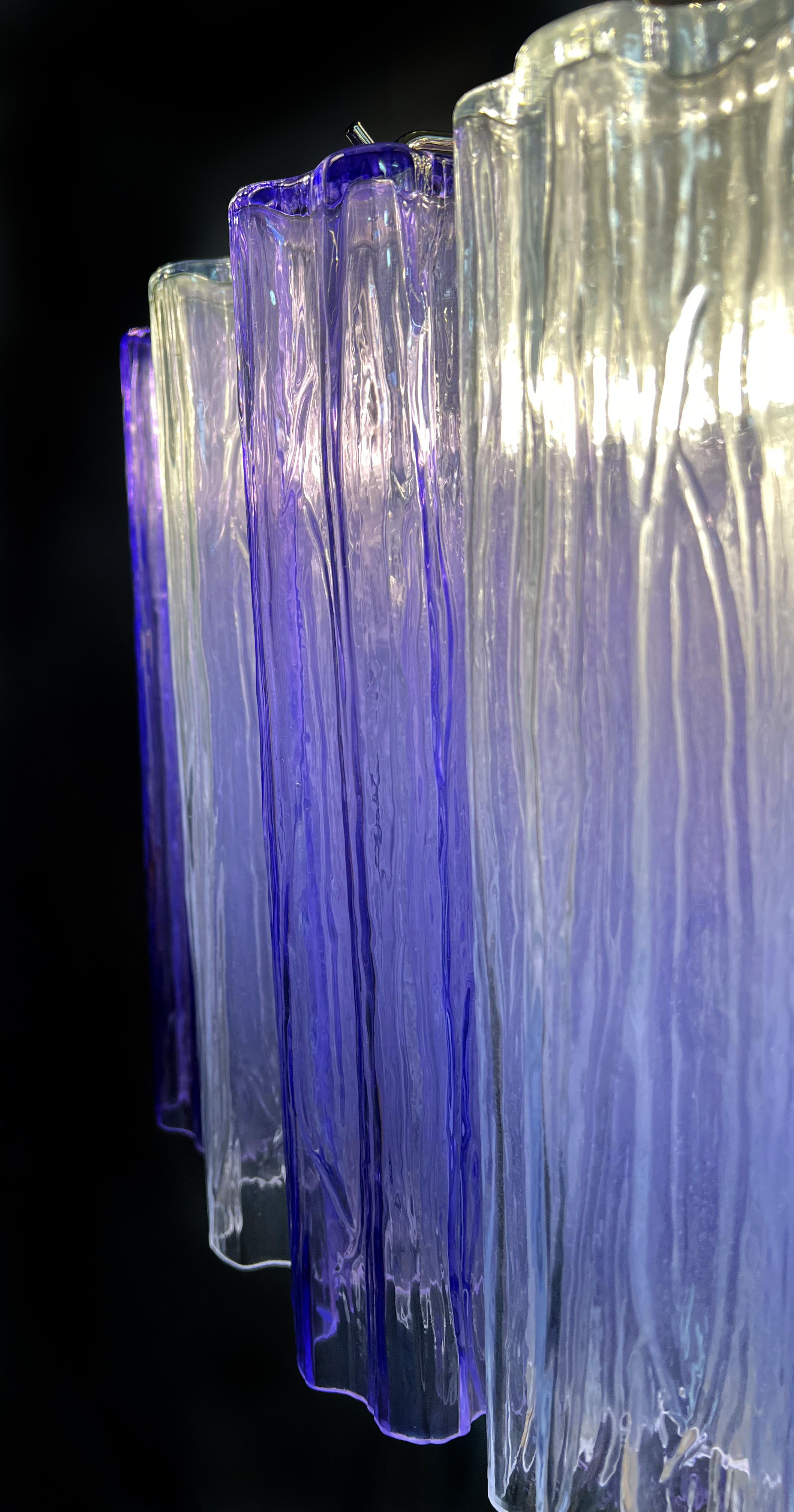 Pair Murano Glass Chandeliers, Tronchi Glasses by Valentina Planta im Angebot 7