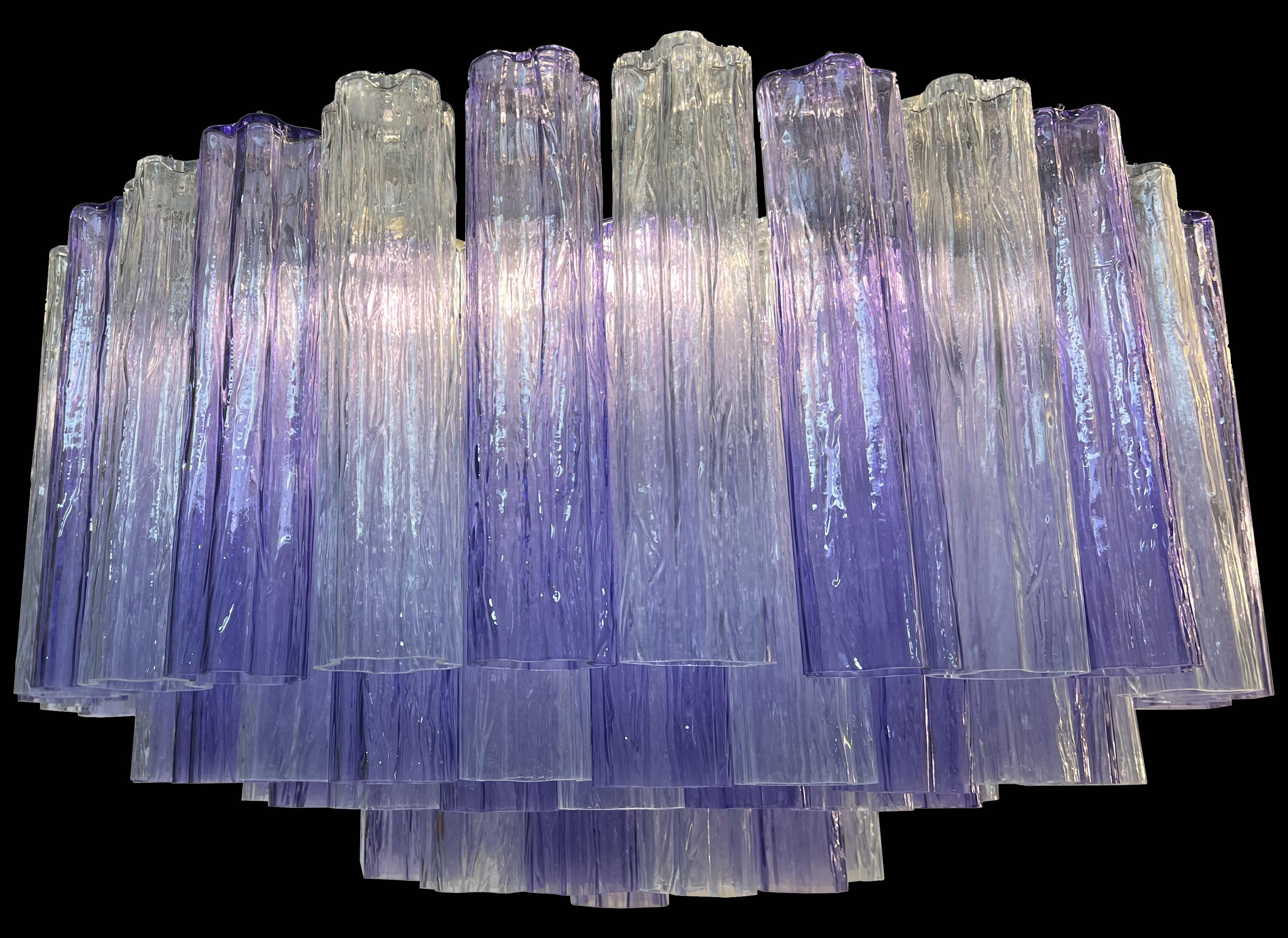 Pair Murano Glass Chandeliers, Tronchi Glasses by Valentina Planta im Angebot 10