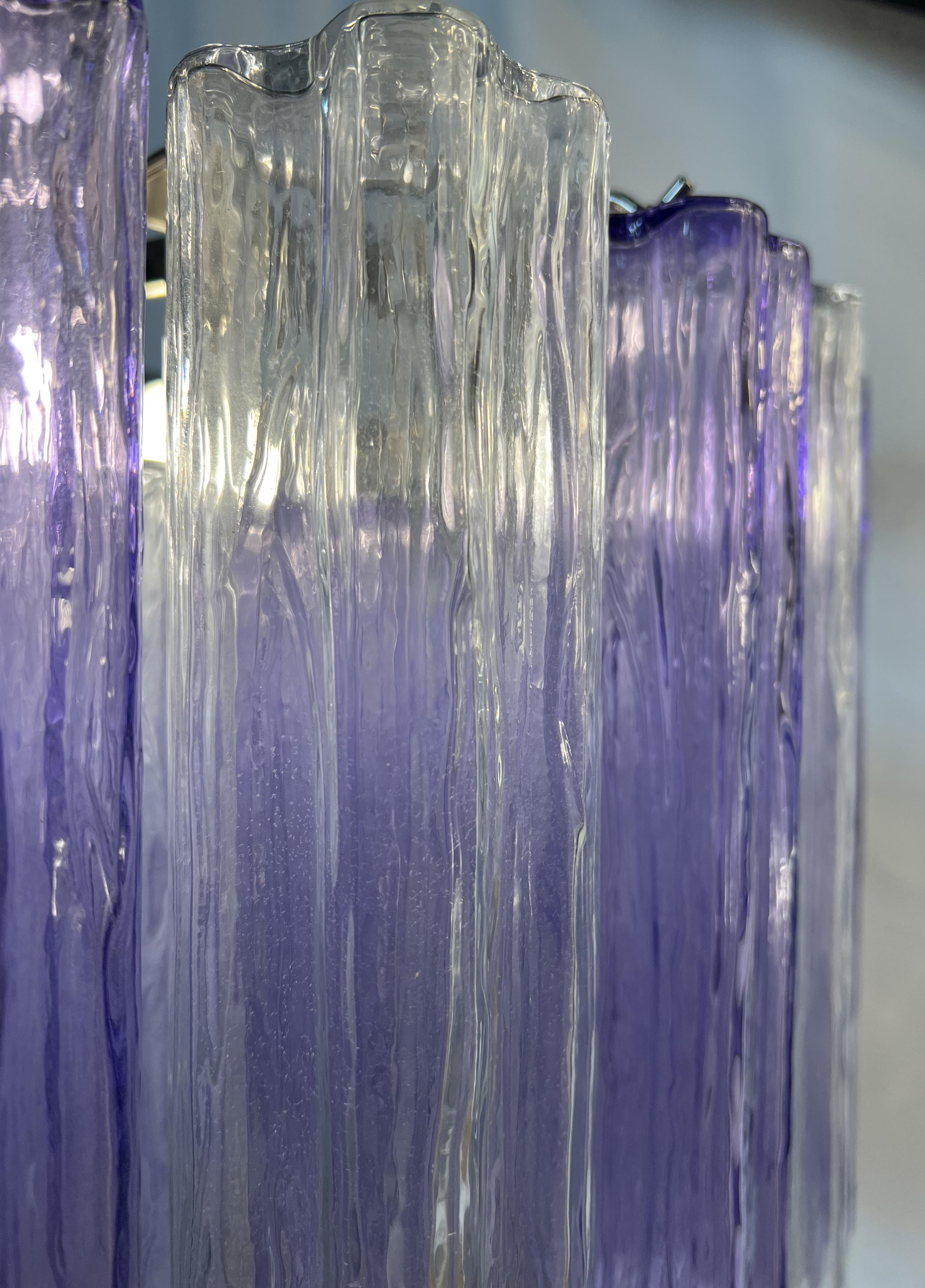 Pair Murano Glass Chandeliers, Tronchi Glasses by Valentina Planta (Glaskunst) im Angebot