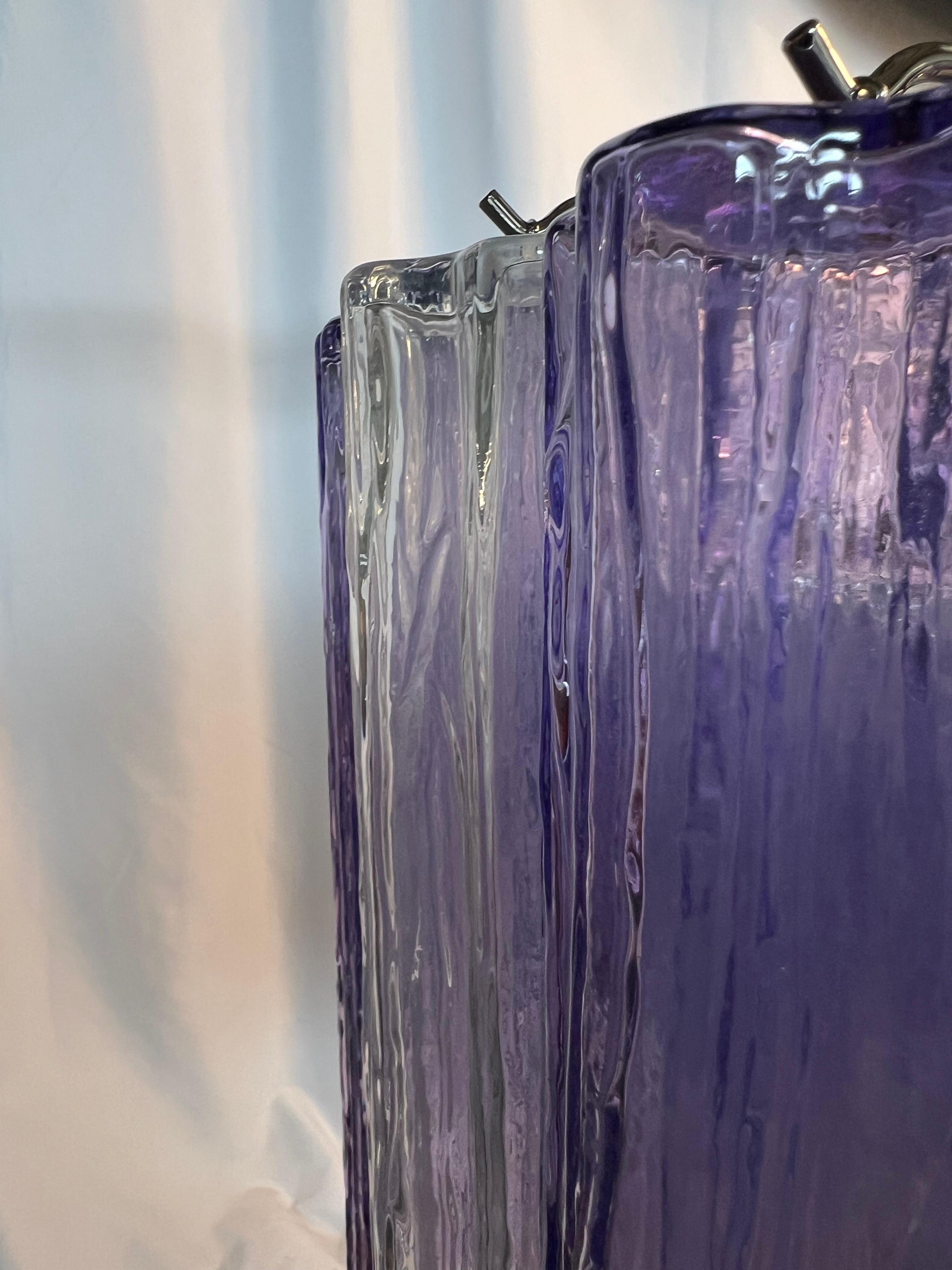 Pair Murano Glass Chandeliers, Tronchi Glasses by Valentina Planta im Angebot 1