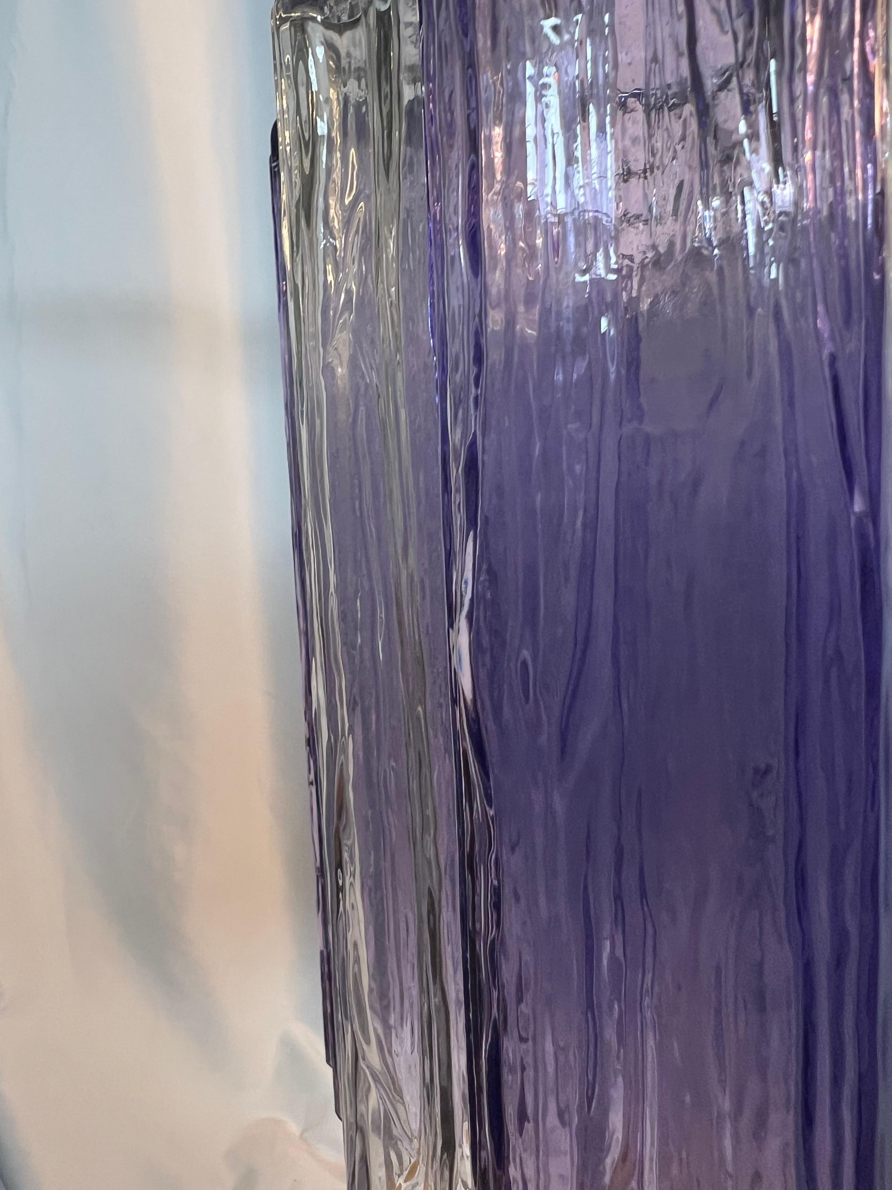 Pair Murano Glass Chandeliers, Tronchi Glasses by Valentina Planta im Angebot 2