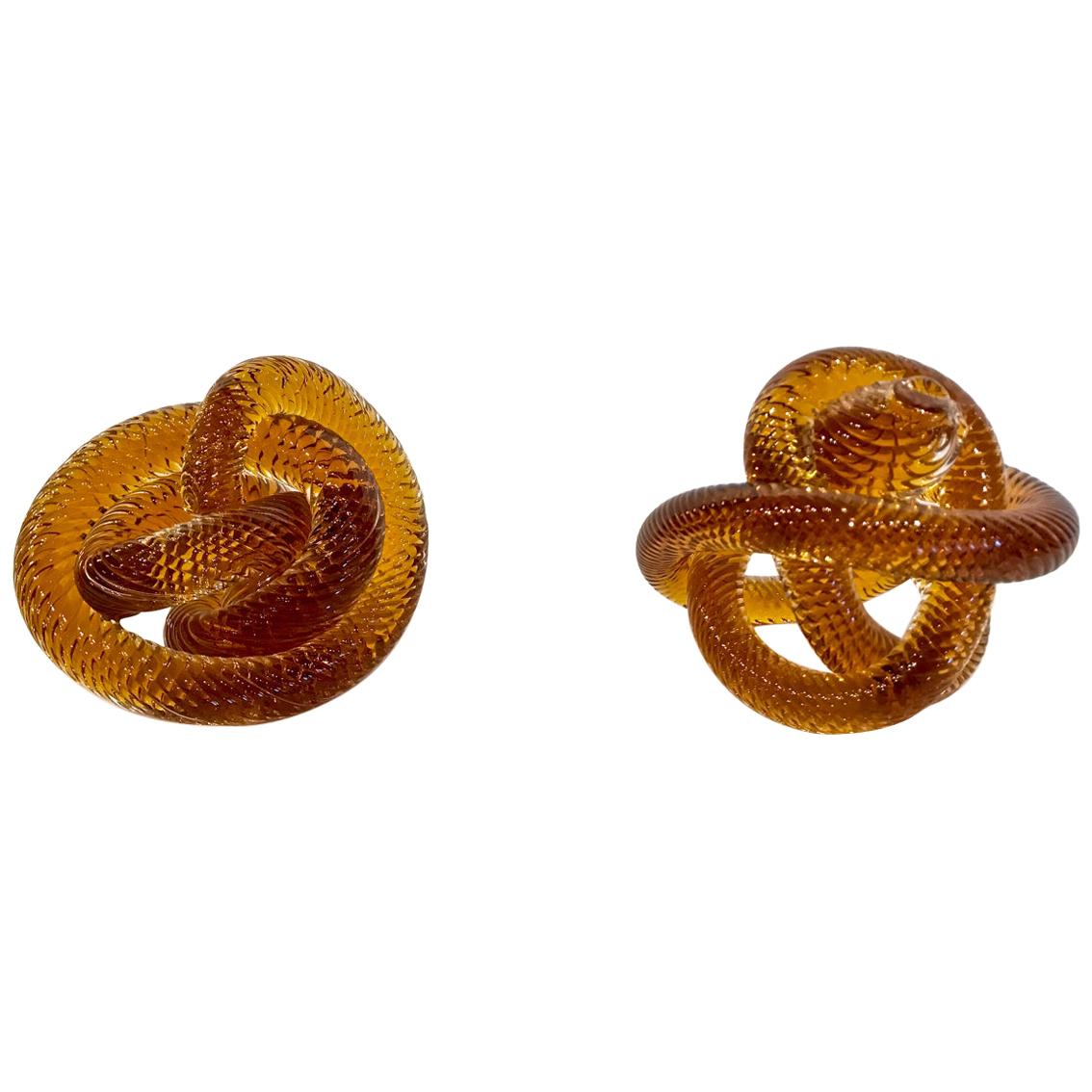 Pair of Murano Glass Knots