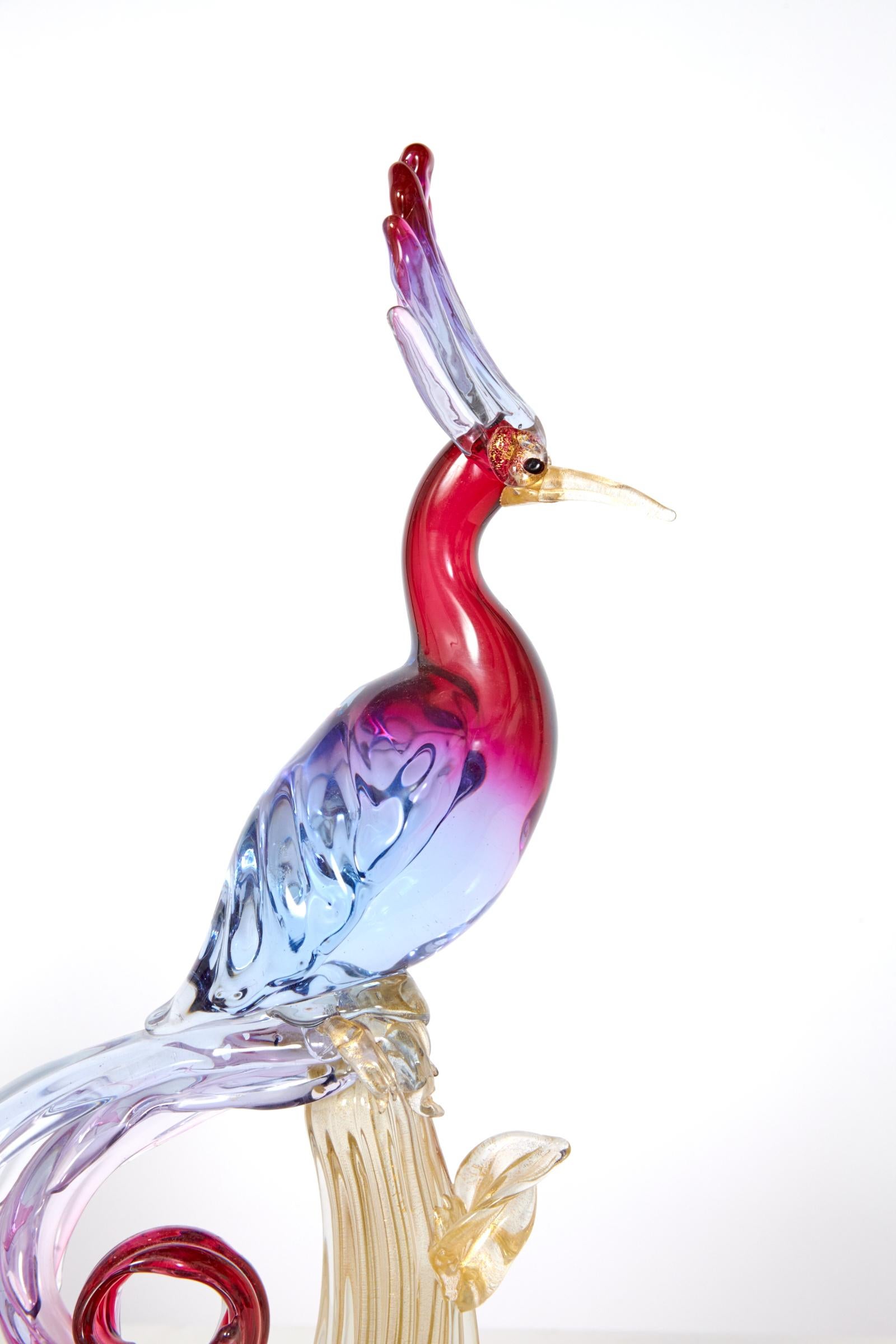 Pair of Murano Glass Large 'Birds of Paradise' 4
