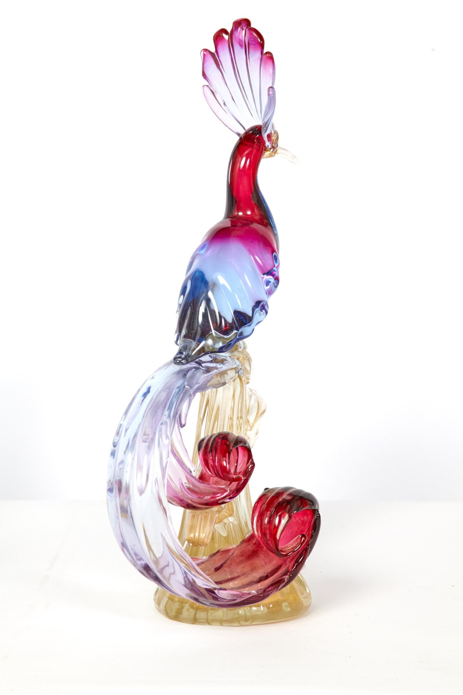 Pair of Murano Glass Large 'Birds of Paradise' 7