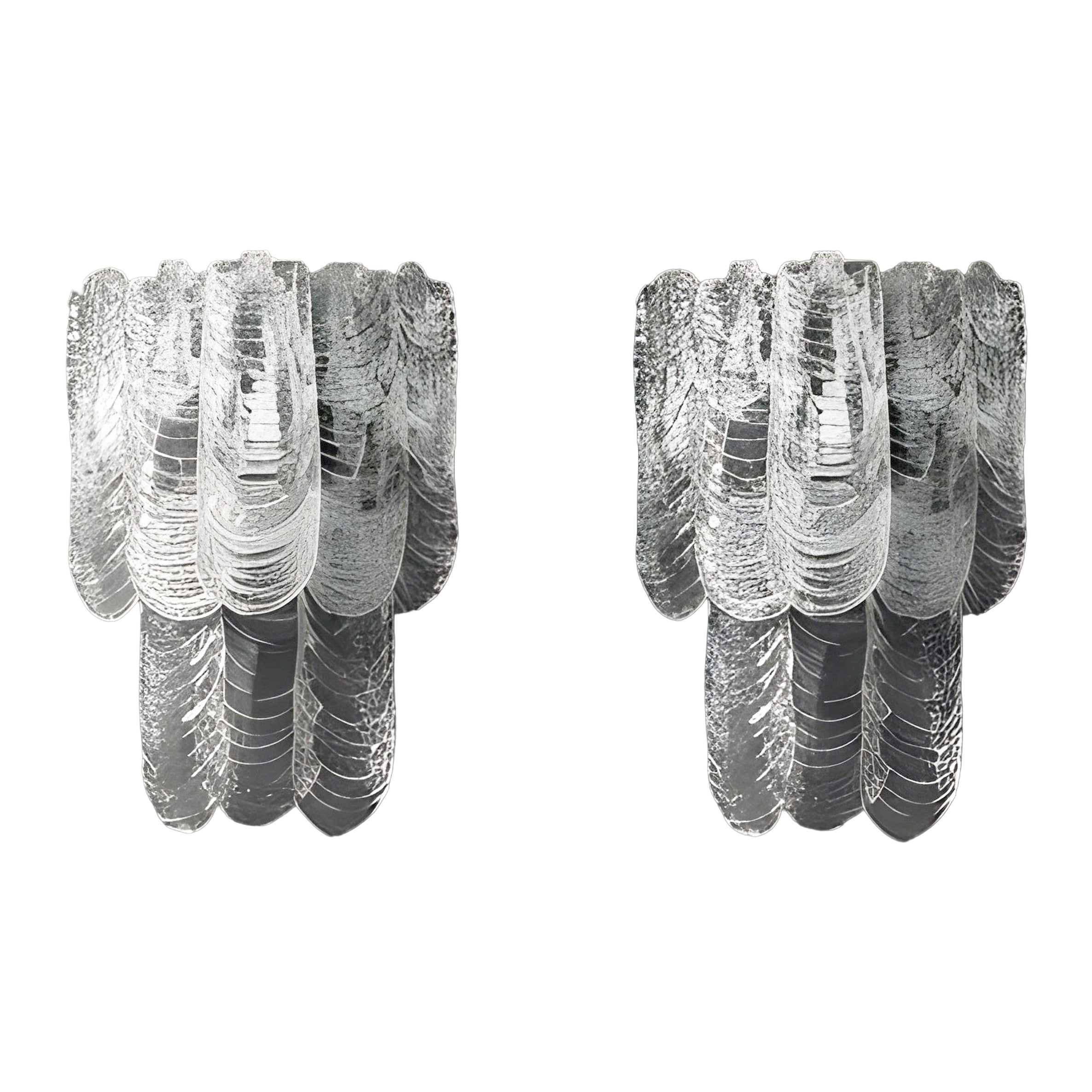 Pair Murano Glass Sconces by Mazzega