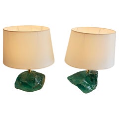 Pair Murano Lamps, Pebbles, Modernist