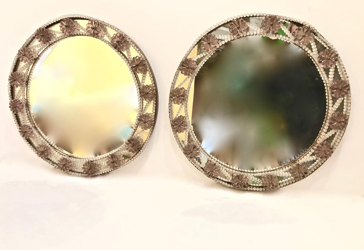 20ième siècle Paire de miroirs de Murano en vente