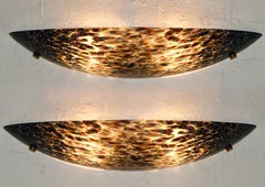 Paar Murano-Wandleuchten aus Murrine-Glas Demi-Lune 1950er Jahre