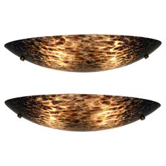 Paire d'appliques murales en verre Murano Demi-Lune 1950s