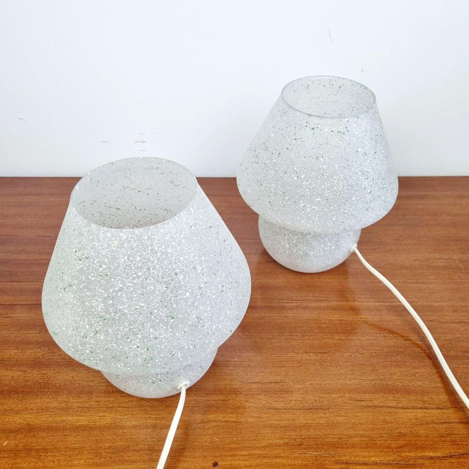 italien Paire de lampes de table champignons de Murano par Vistosi, Italie, années 70 en vente
