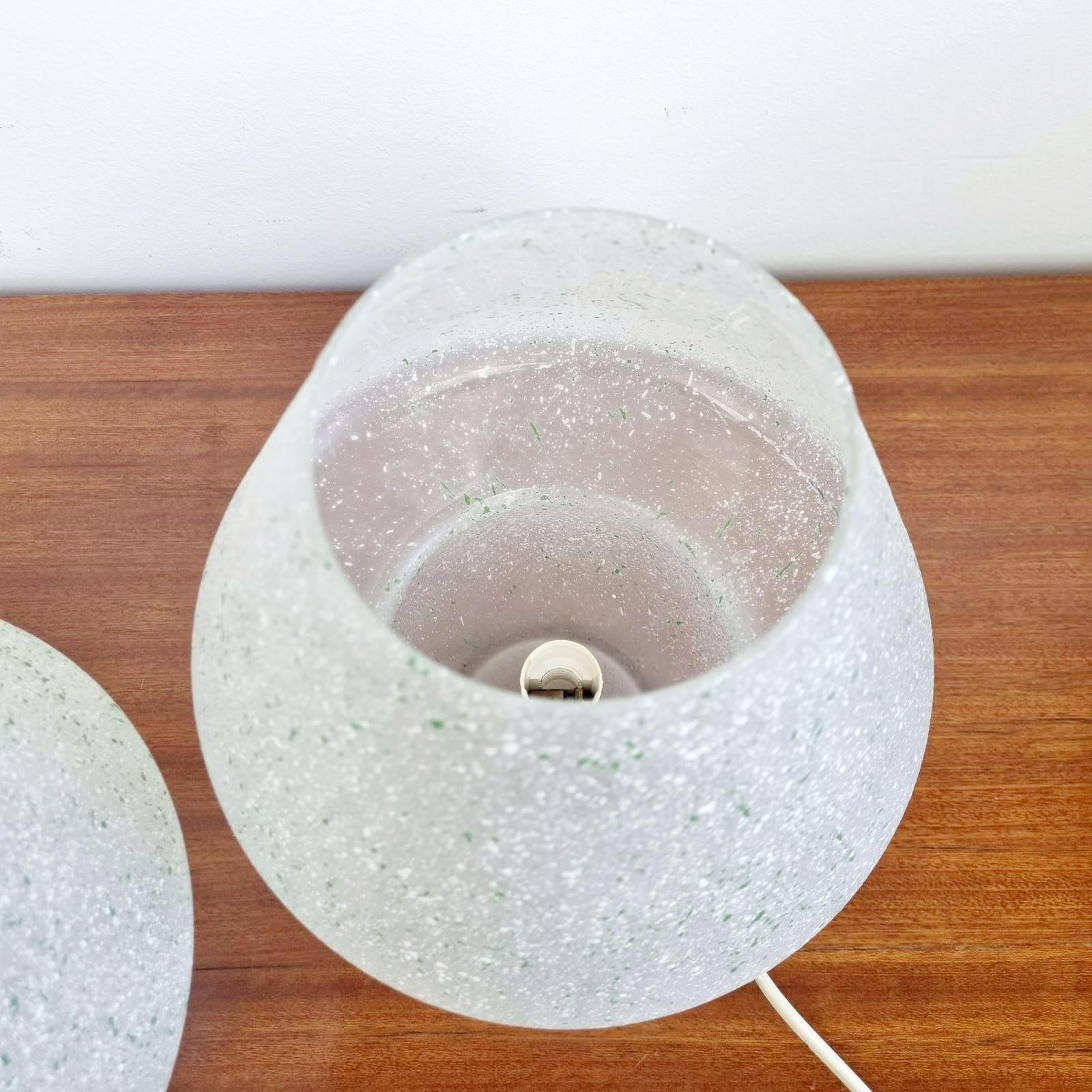 Paire de lampes de table champignons de Murano par Vistosi, Italie, années 70 Bon état - En vente à Lucija, SI