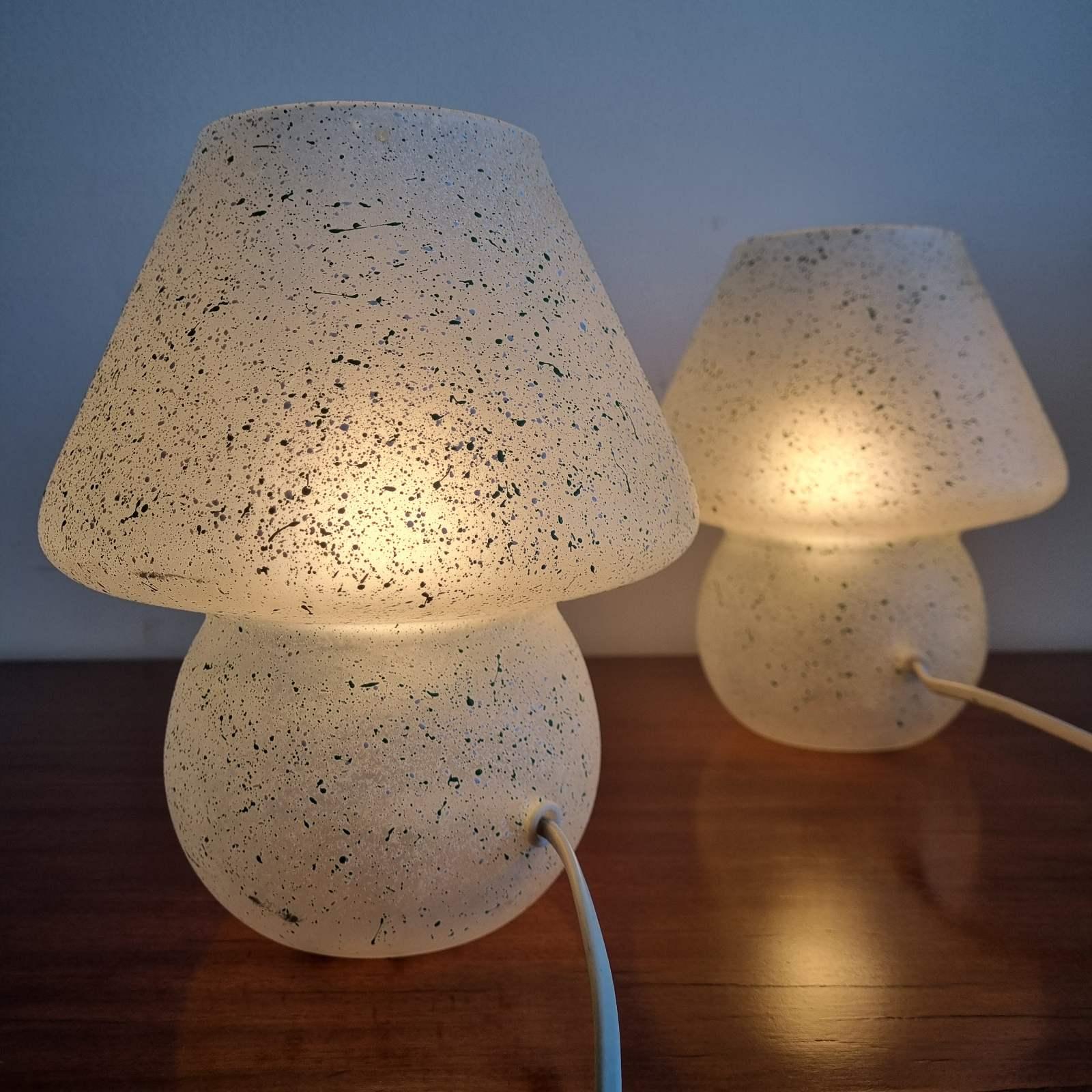 Paire de lampes de table champignons de Murano par Vistosi, Italie, années 70 en vente 2