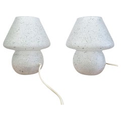 Paar Murano Pilz-Tischlampen von Vistosi, Italien 70er Jahre