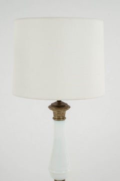 Pair Murano Opaline Glass Table Lamps