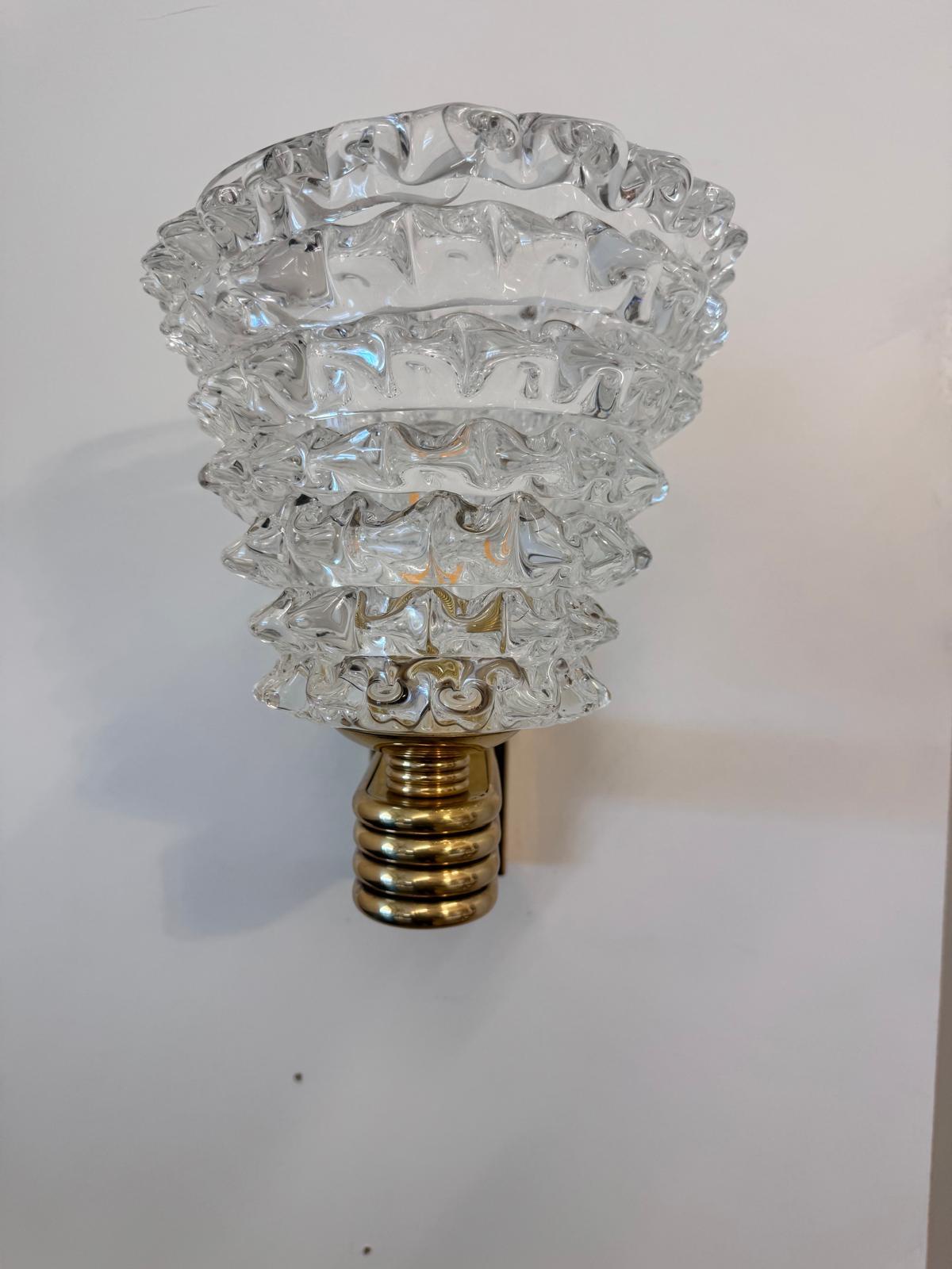 PAIR Murano-Wandleuchter aus Rostrato-Glas (Moderne der Mitte des Jahrhunderts) im Angebot