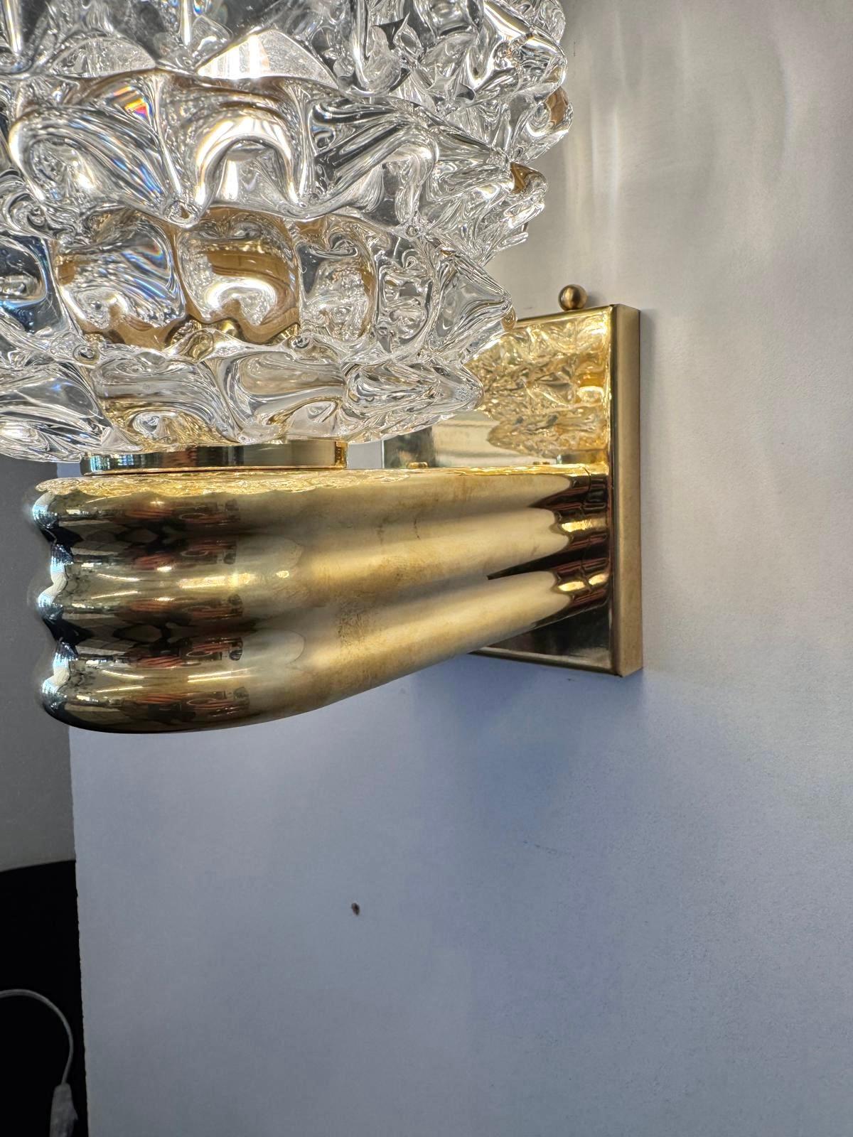 Italiano COPPIA di lampade di Murano in vetro rostrato in vendita