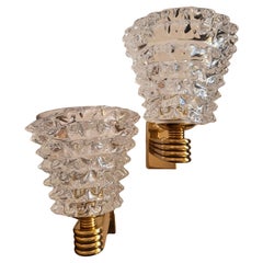PAIR Murano Sconces Rostrato Glass