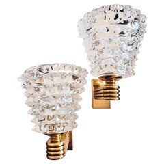 PAIR Murano Sconces Rostrato Glass