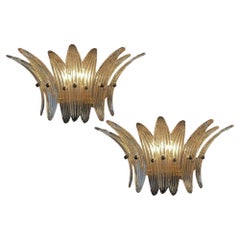 Paar Murano Sconces geräucherte Gläser