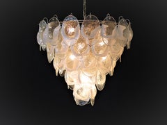 Pair of Murano Shell Chandeliers by Mazzega