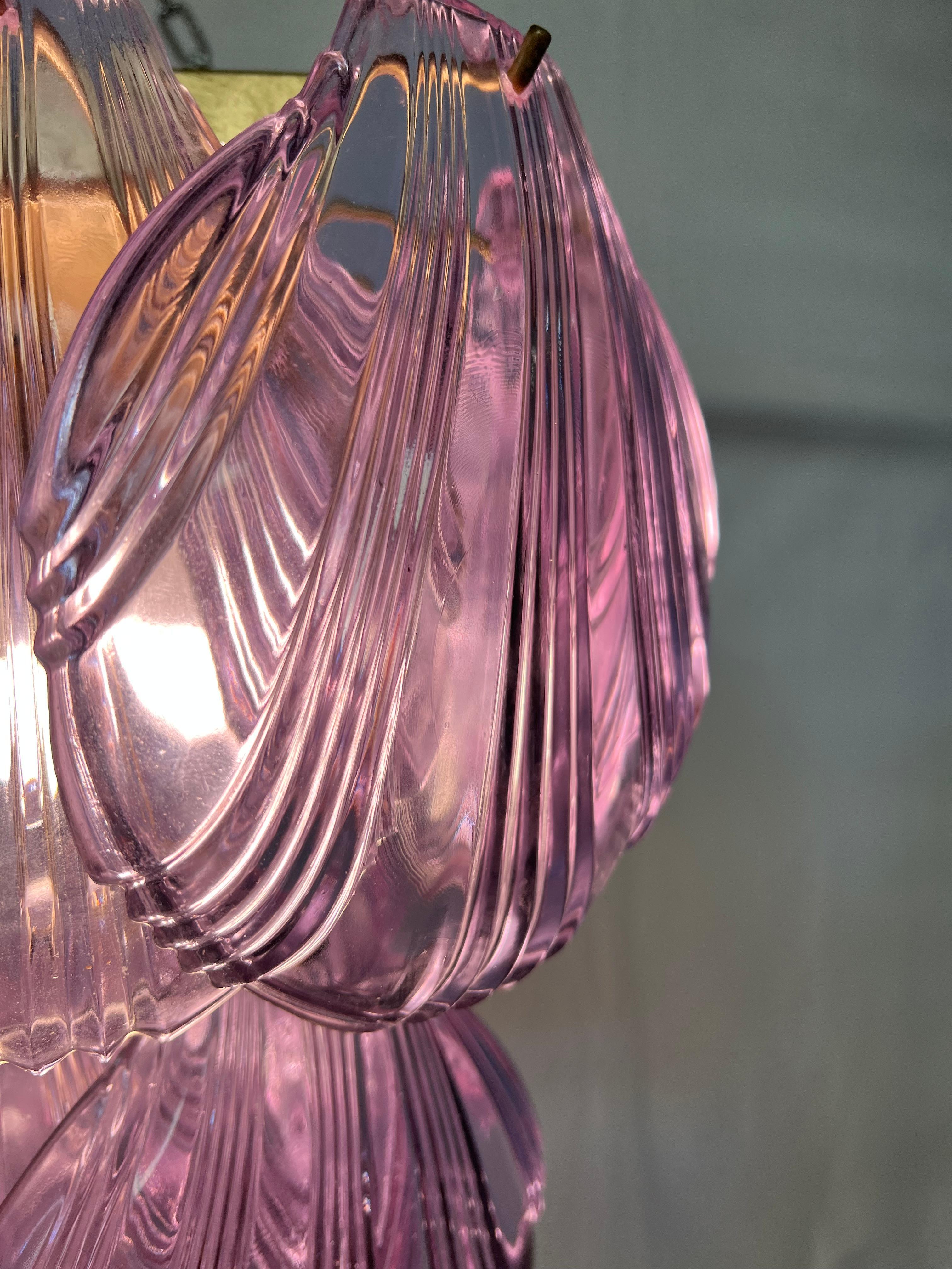 Coppia di lampadari da soffitto in vetro di Murano a forma di conchiglia in vendita 4