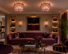 Pair Murano Shell Glass Ceiling light Chandeliers