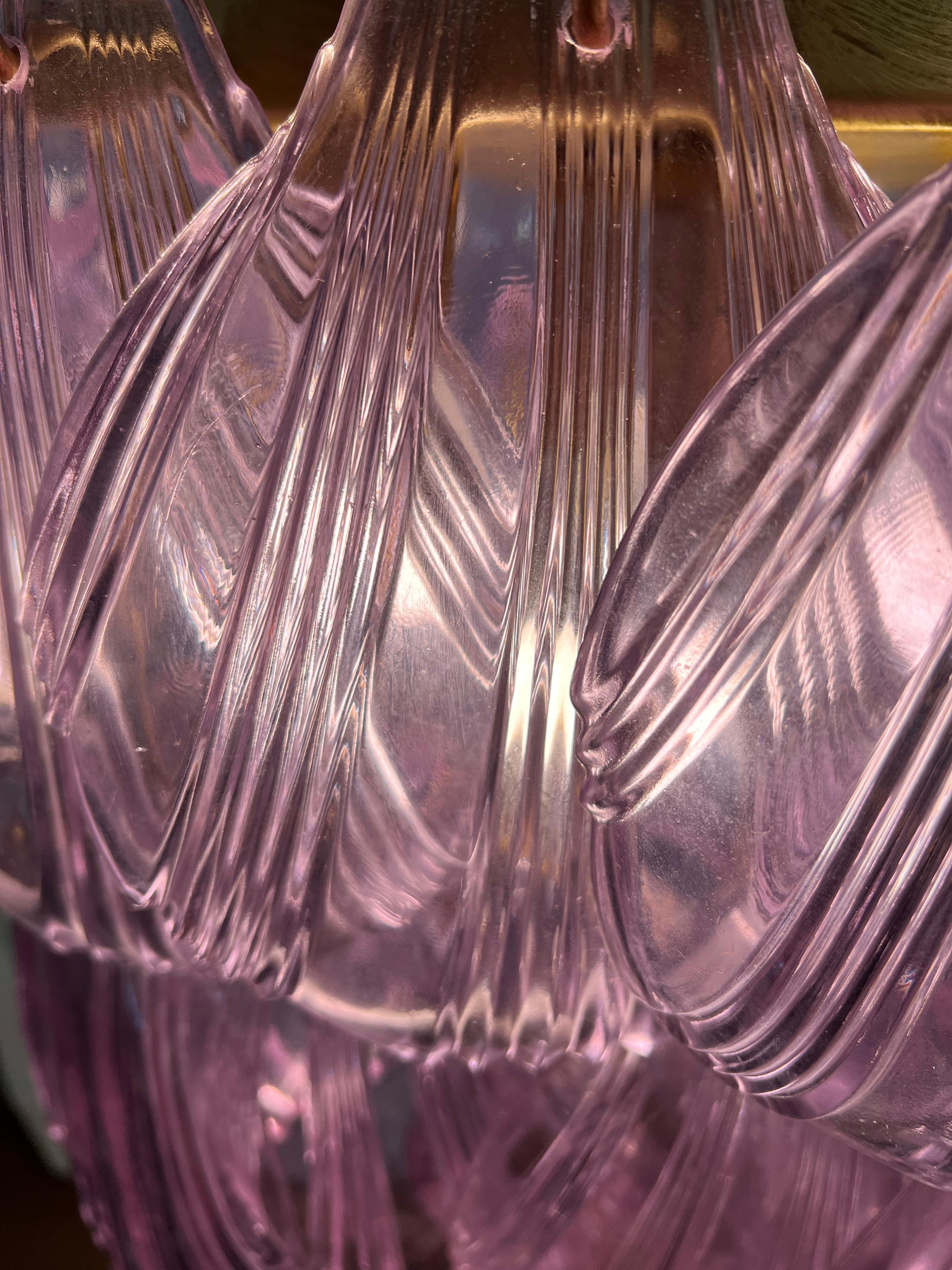 Coppia di lampadari da soffitto in vetro di Murano a forma di conchiglia In condizioni ottime in vendita a Budapest, HU