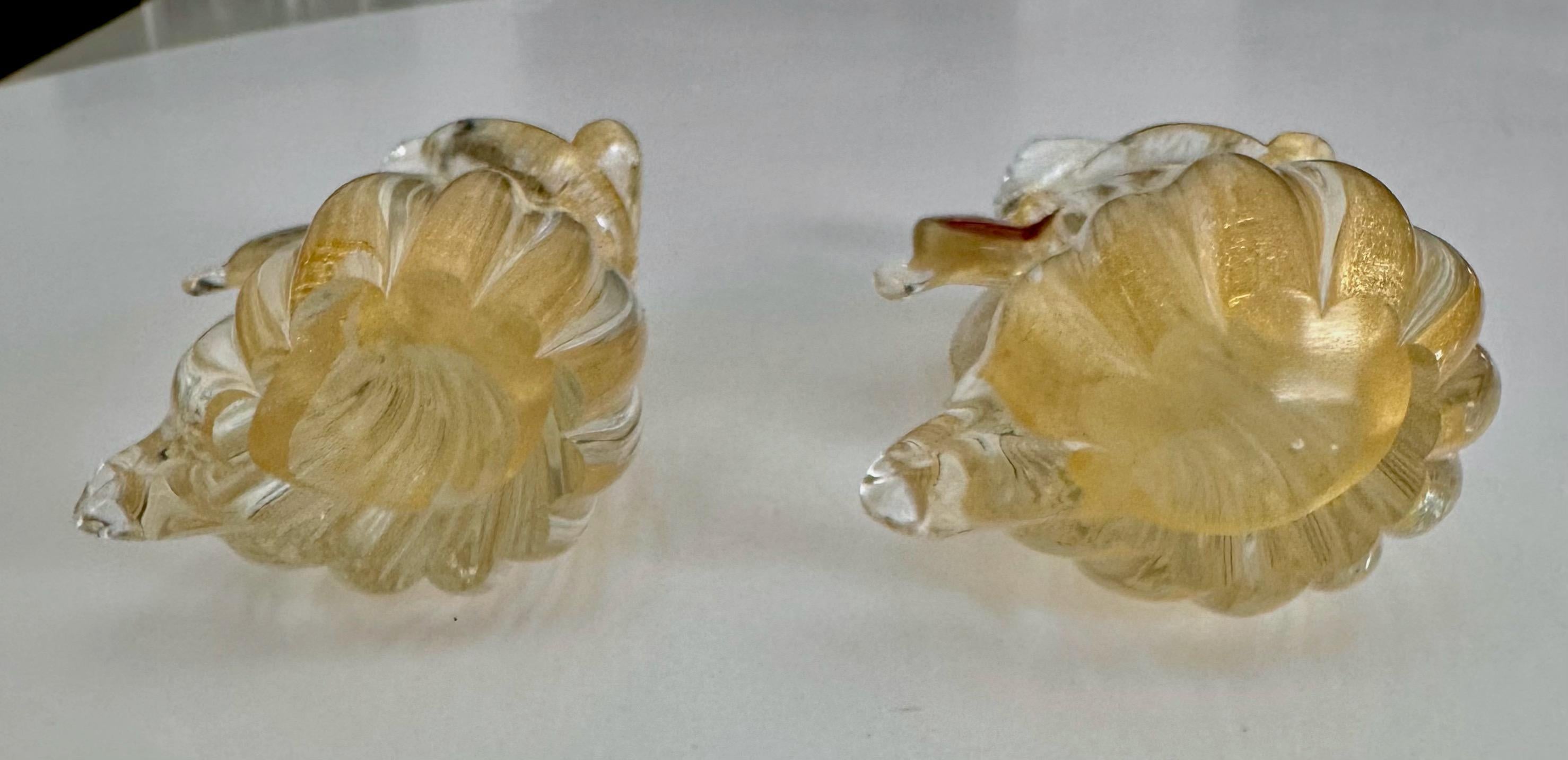 Coppia di figure di angeli in vetro trasparente e dorato di Murano in vendita 8