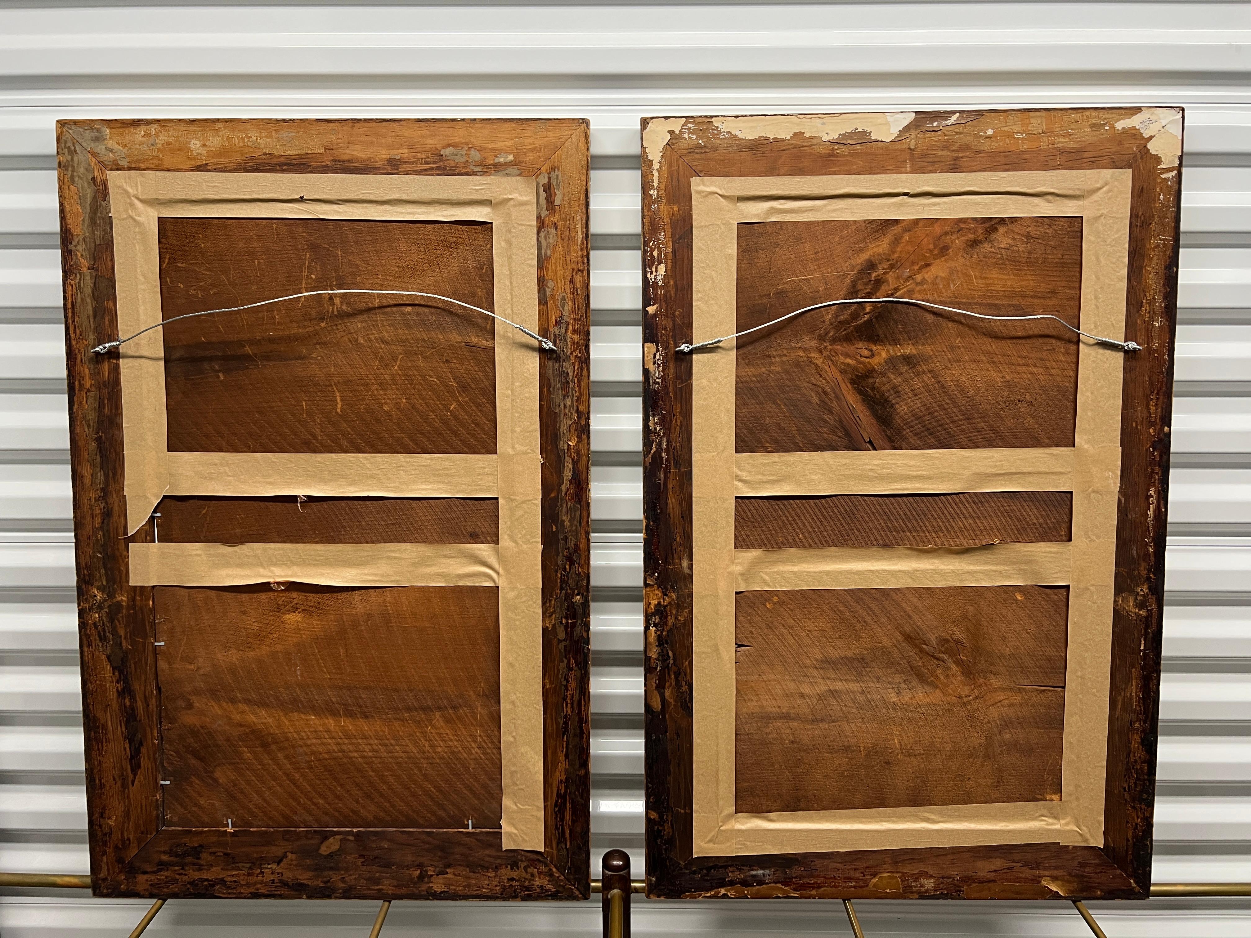Paar, gerahmte Trompe l'Oeil-Pastellzeichnungen in Museumsqualität aus dem 19. im Angebot 5