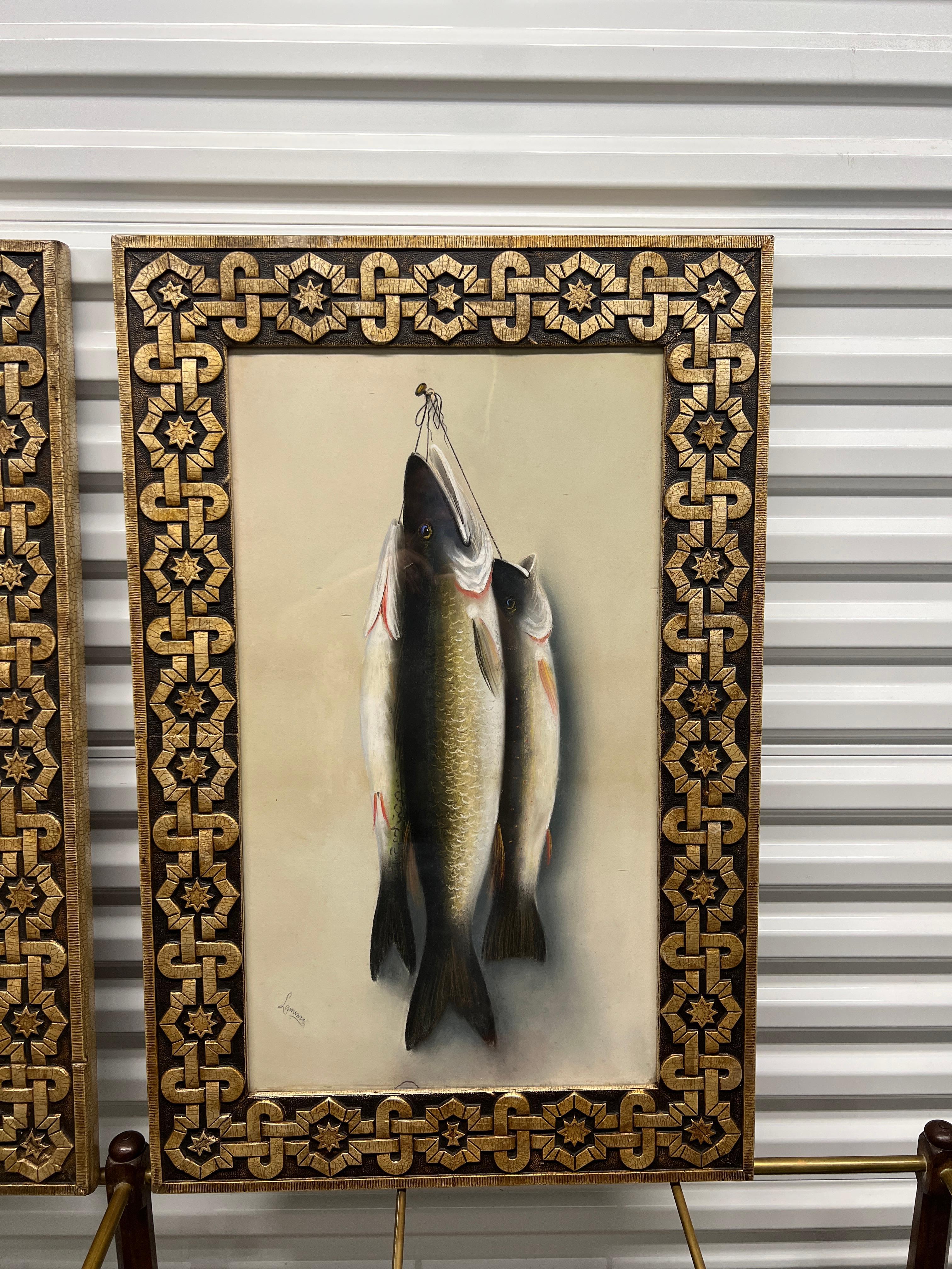 Paar, gerahmte Trompe l'Oeil-Pastellzeichnungen in Museumsqualität aus dem 19. (amerikanisch) im Angebot