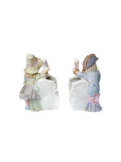 Coppia di vasi con figure di musicisti in porcellana dei fratelli Heubach, inizio XX secolo