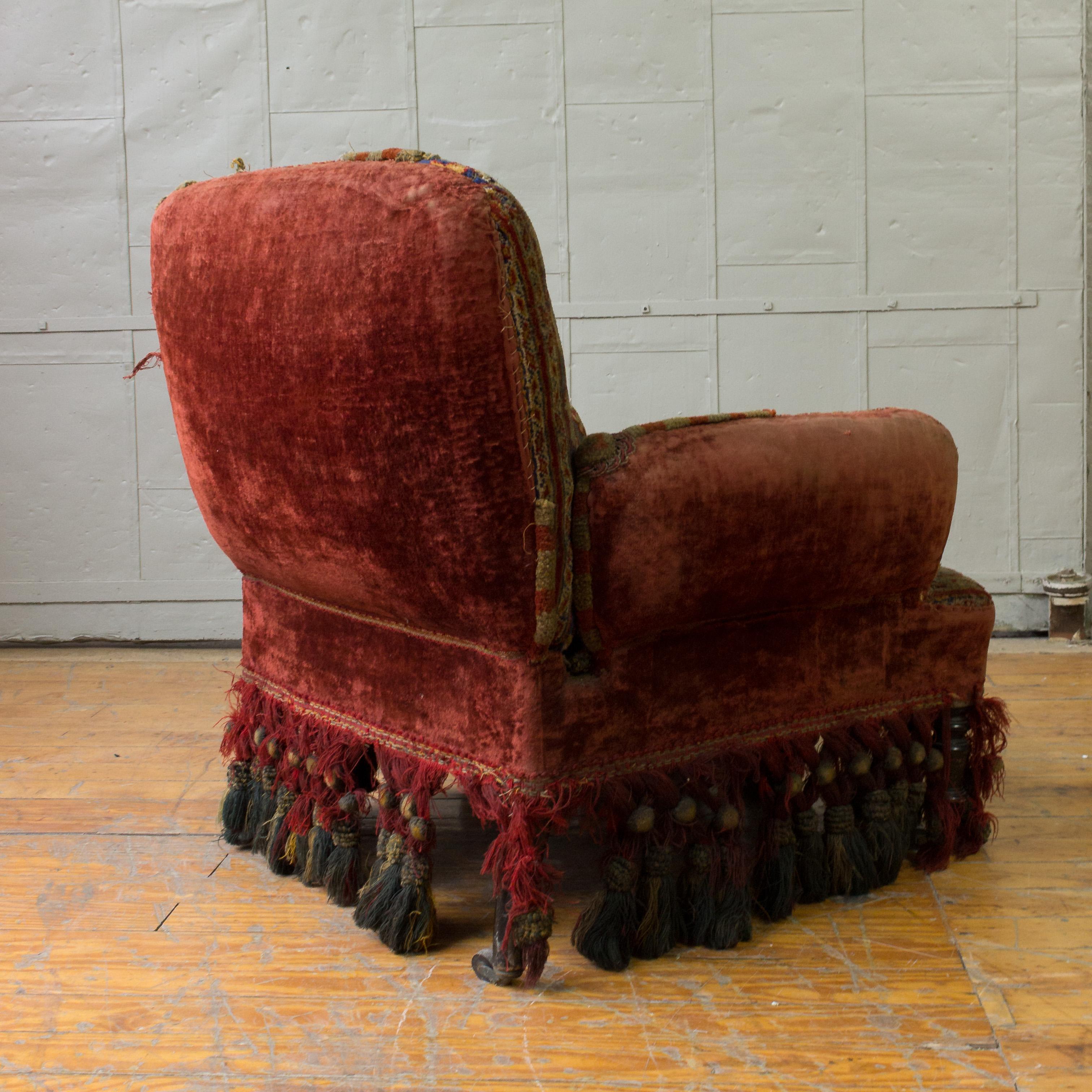 19th Century Pair of Napoleon III Armchairs with Tapestry Fabric