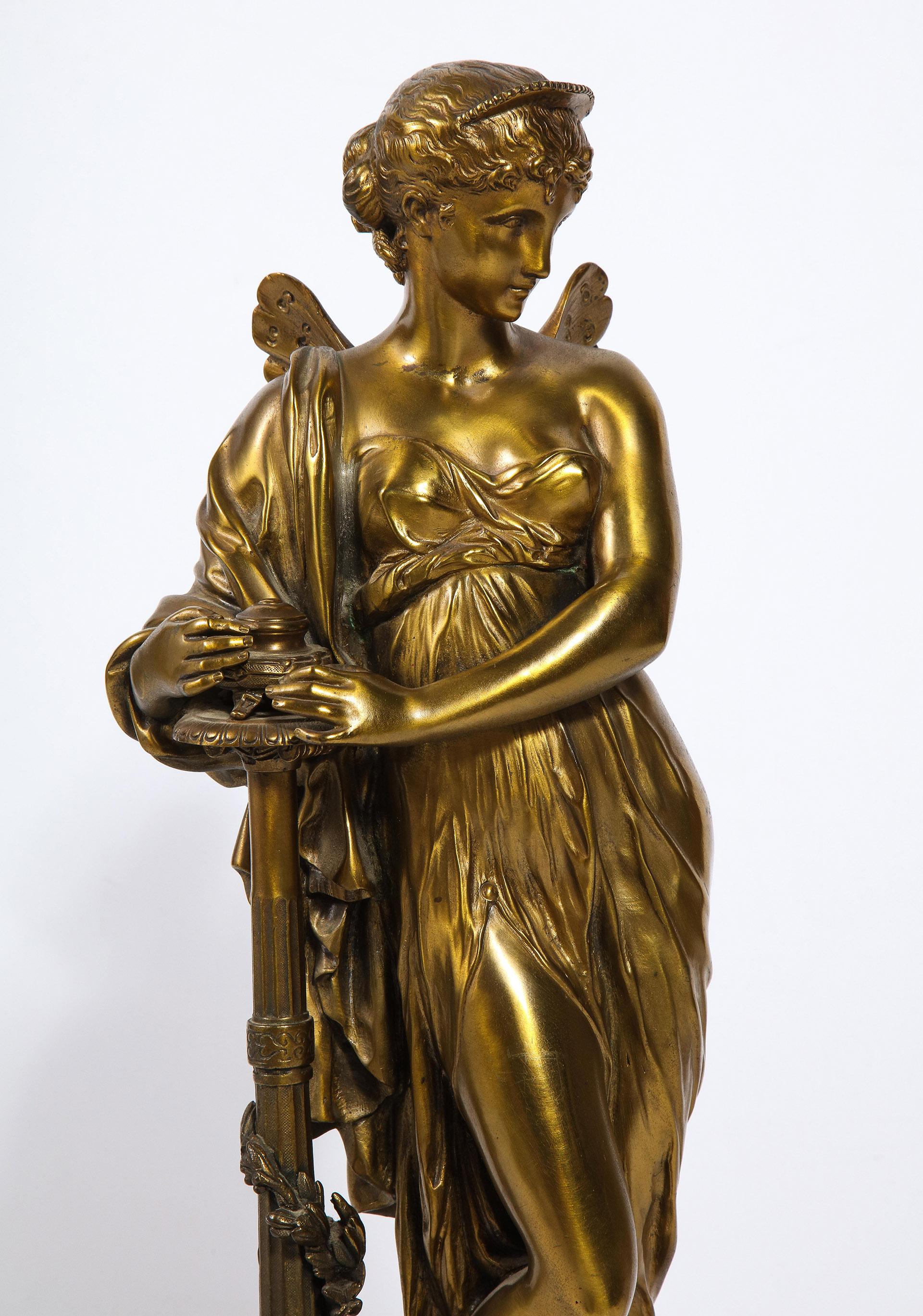Coppia Napoleone III Bronzo Donne Neoclassiche in vendita 6