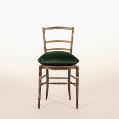 Pareja de sillas auxiliares pintadas Napoleón III