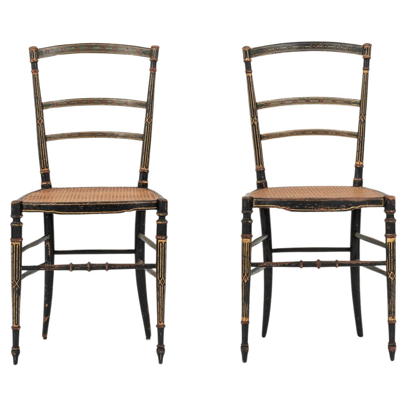 Pair Napoleon III Painted Side Chairs