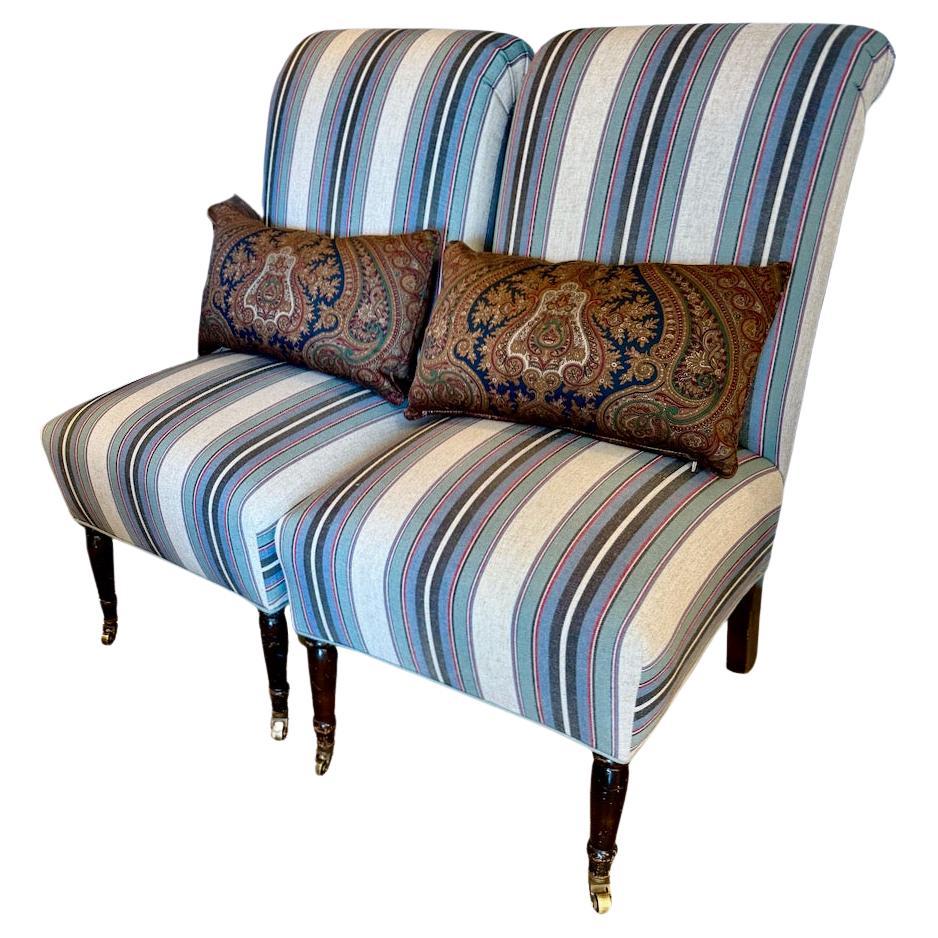 Paar Napoleon III Pantoffelstühle im Angebot