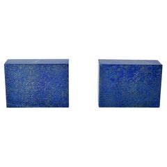 Pair Natural Lapis Lazuli Boxes with Golden Pyrite