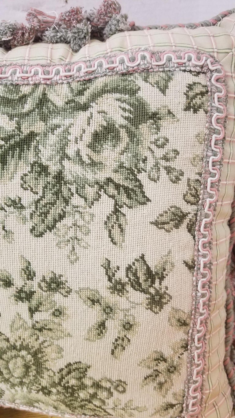 Pair of Needlepoint Pillows For Sale at 1stDibs