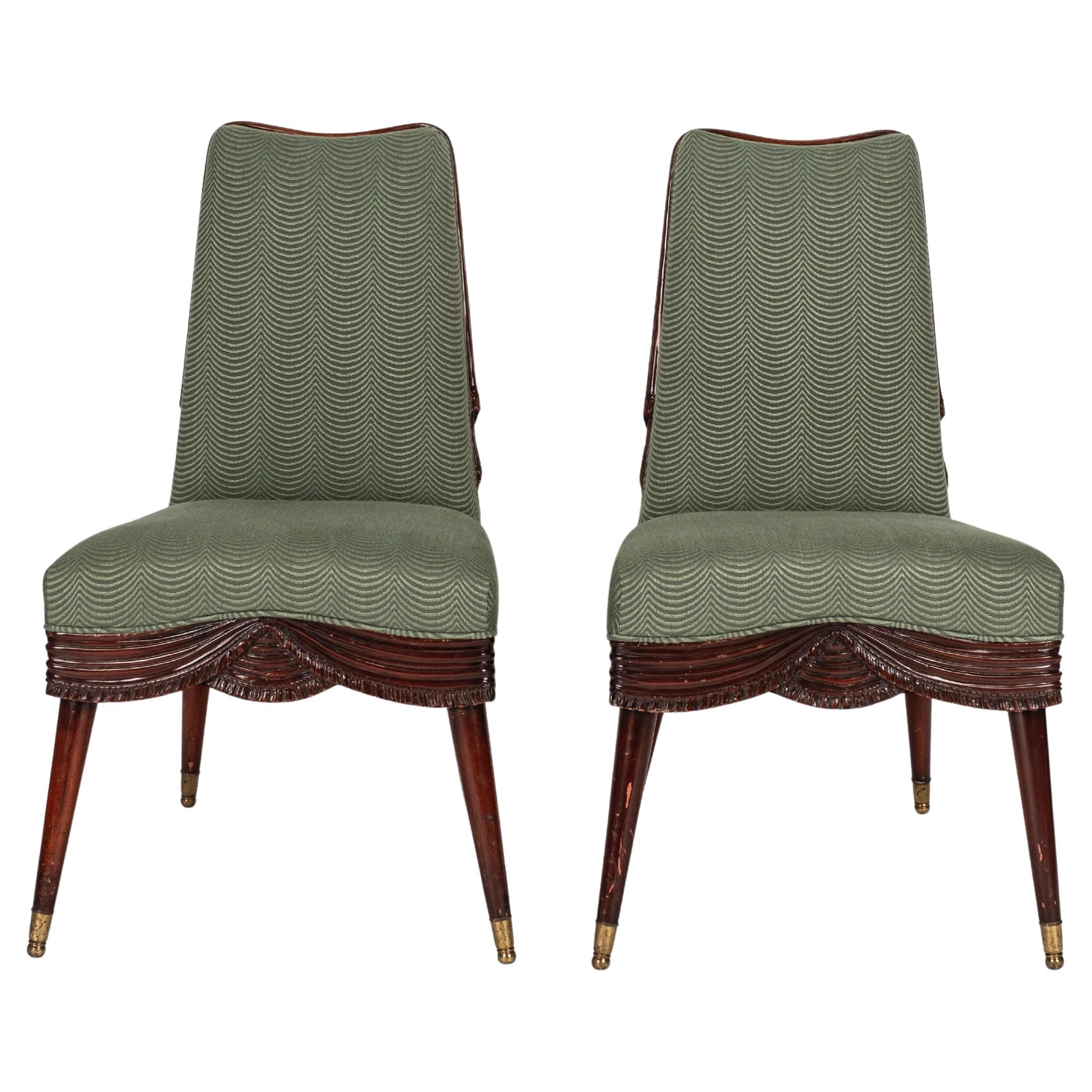 Paar Neisha Crosland Hürden Art Deco Stühle im Angebot