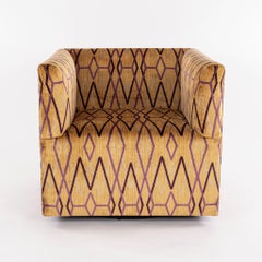 Pair Neisha Crosland Kyoto Trellis Swivel Club Chairs