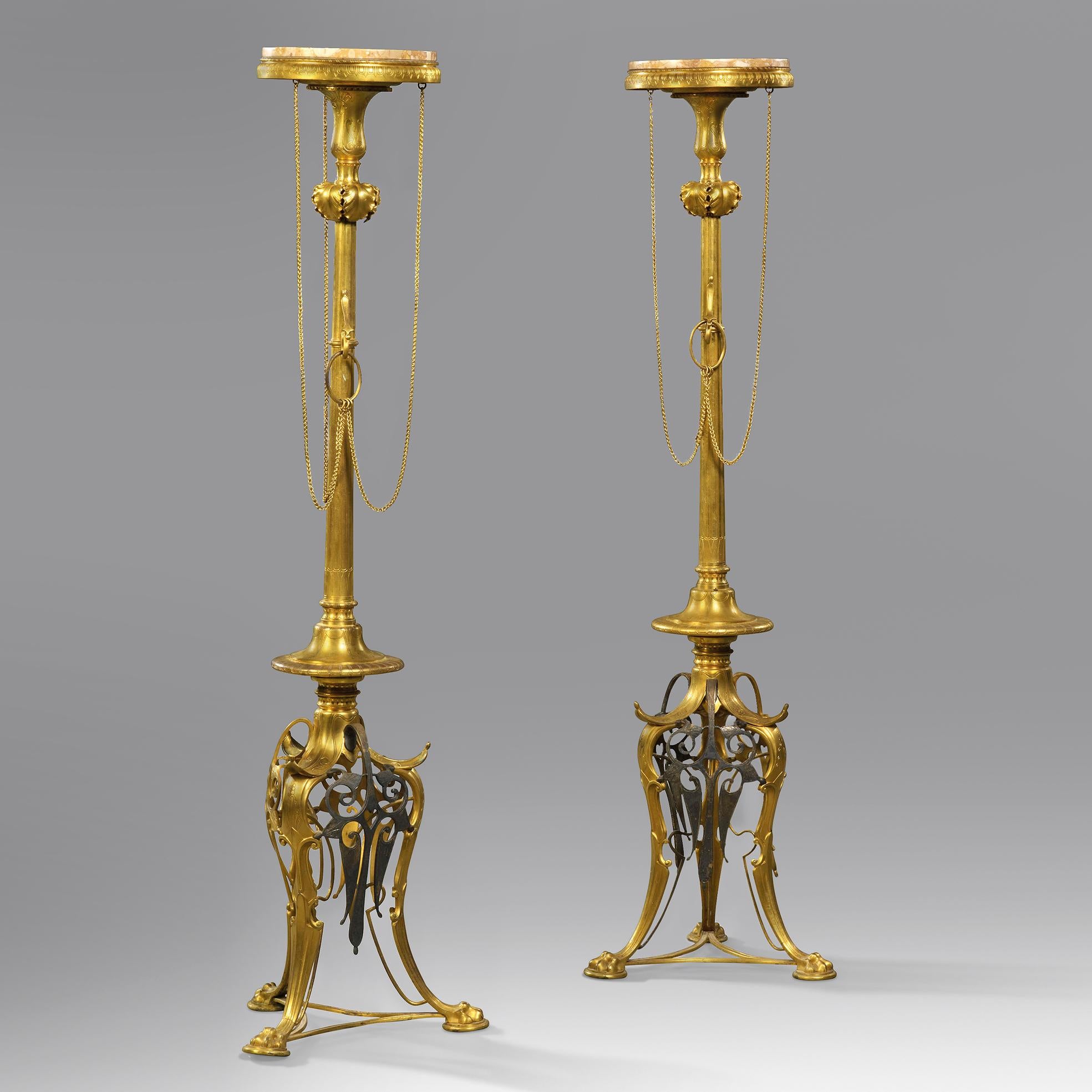 Pair 'Neo-Grec' Torchère Stands, Attributed to Barbedienne For Sale