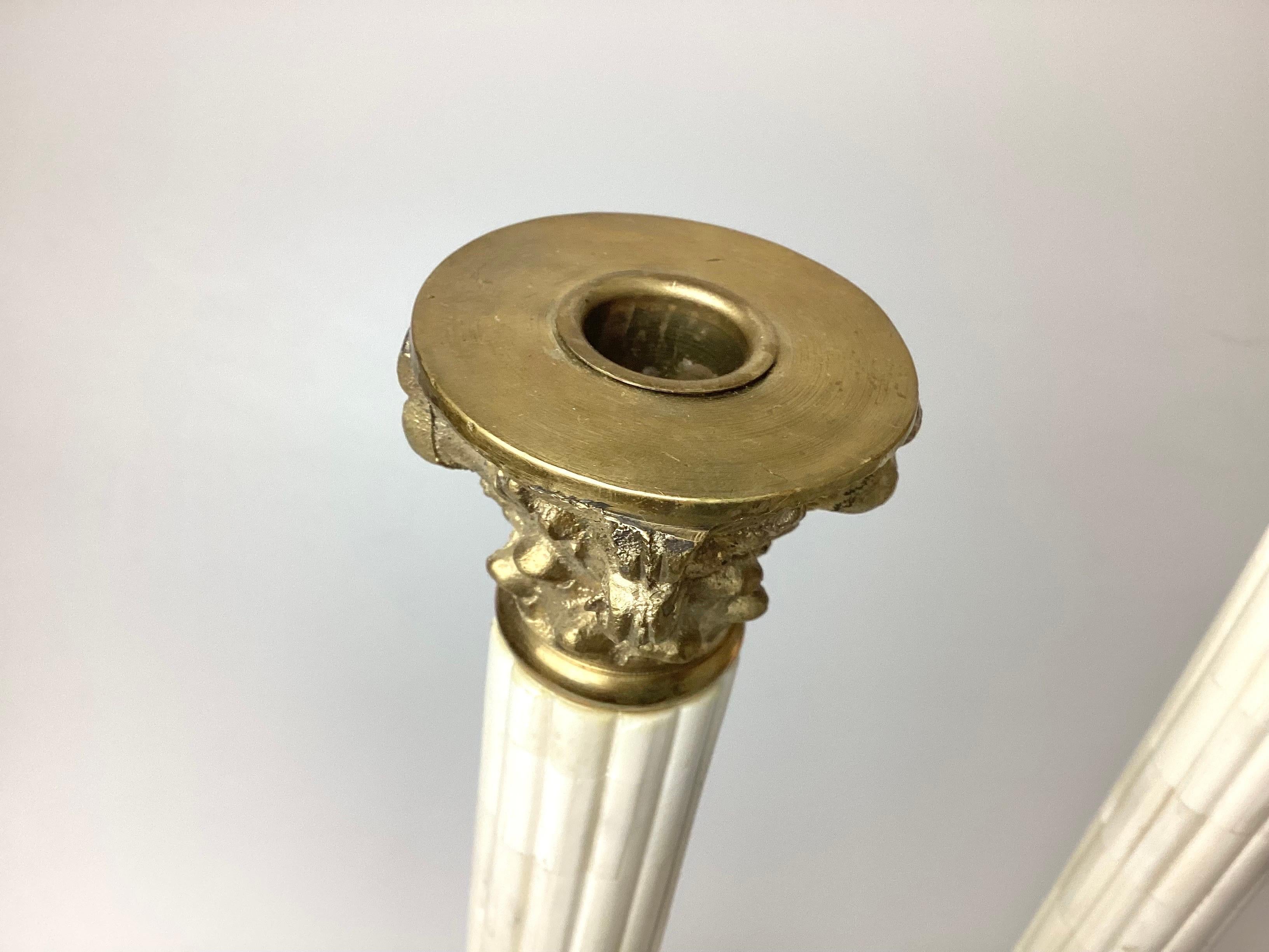 Unknown Pair Neoclassical Column Candlesticks For Sale