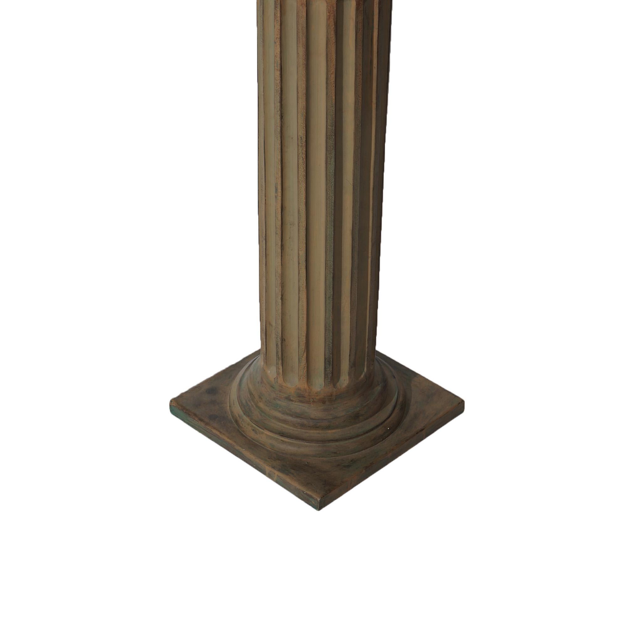 Pair Neoclassical Corinthian Column Form Composite Sculpture Pedestals 20thC For Sale 4