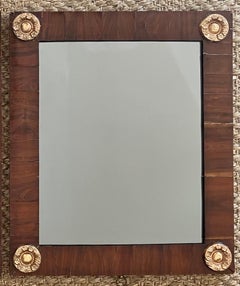Pair Neoclassical Ebony Viola Mirrors