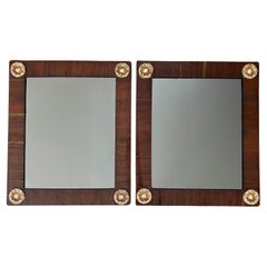 Pair Neoclassical Ebony Viola Mirrors
