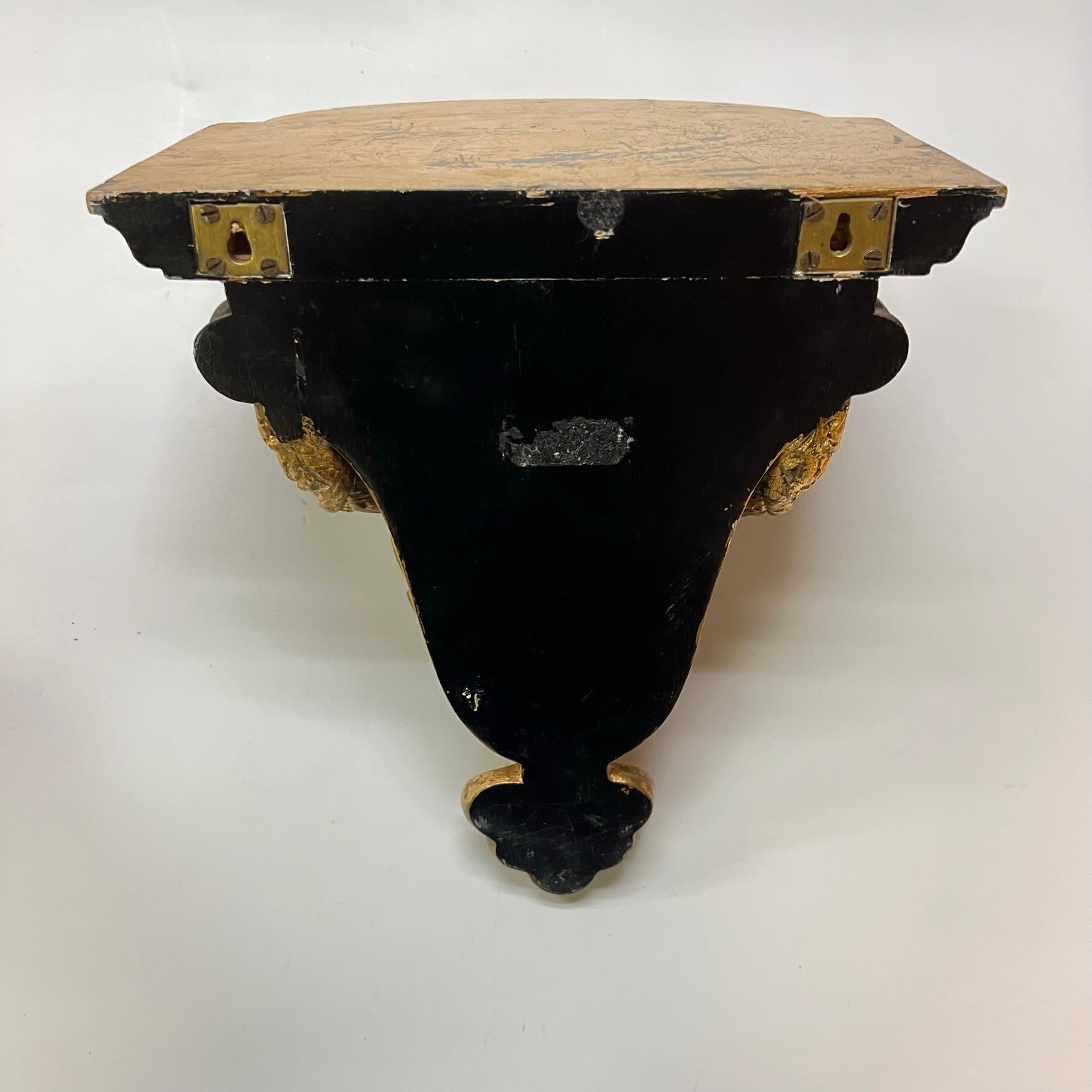 Pair Neoclassical Gilt and Ebonized Wall Brackets For Sale 9