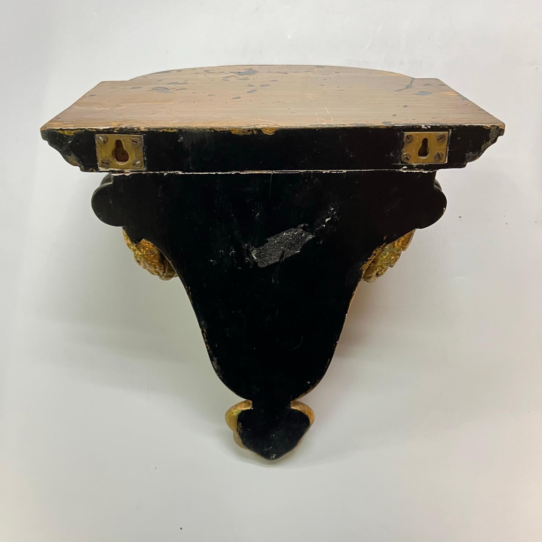 Pair Neoclassical Gilt and Ebonized Wall Brackets For Sale 10